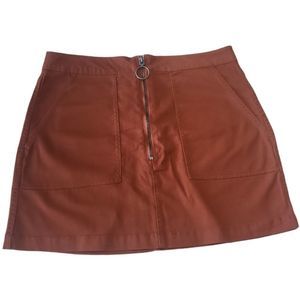 VOLCOM Brown Rust Zip Skirt Size‎ M (8)
